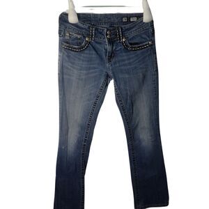MISS ME WOMENS ANGEL WING FLAP POCKET JEANS SZ 28 WOMENS